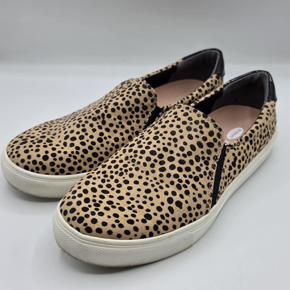 Women’s Leopard Print Slip-On Sneakers in Tan and Black